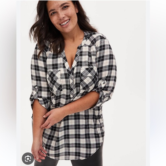 torrid Tops - TORRID SIZE 00 M 10 HARPER GEORGETTE PULLOVER 3/4 SLEEVE TUNIC BLOUSE